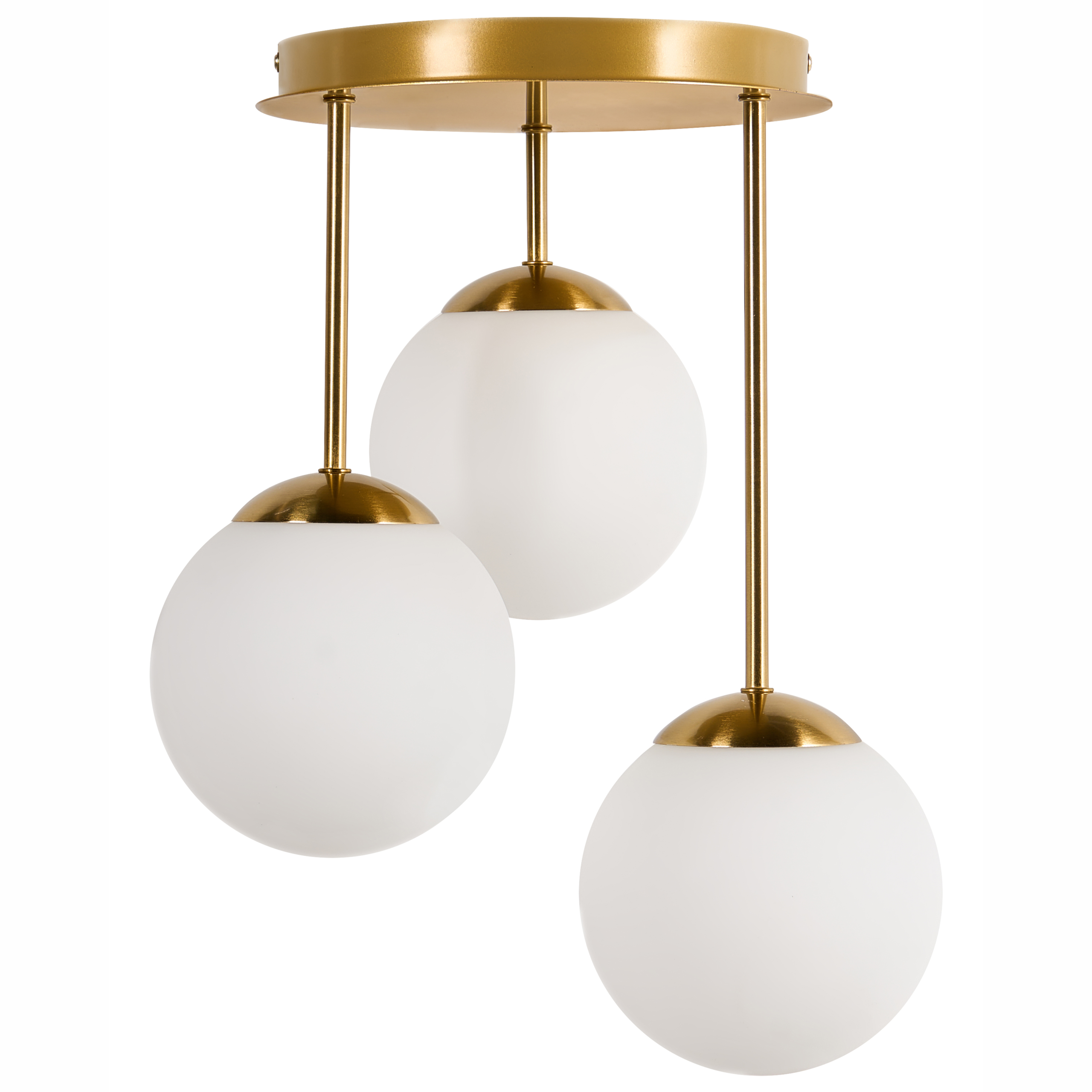 Pendellampa med 3 lampor RIANA Glas Metall Mässing