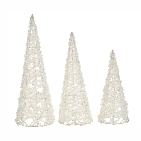 Set med 3 figuriner ROSAN 40/50/60 cm Julgran Vit