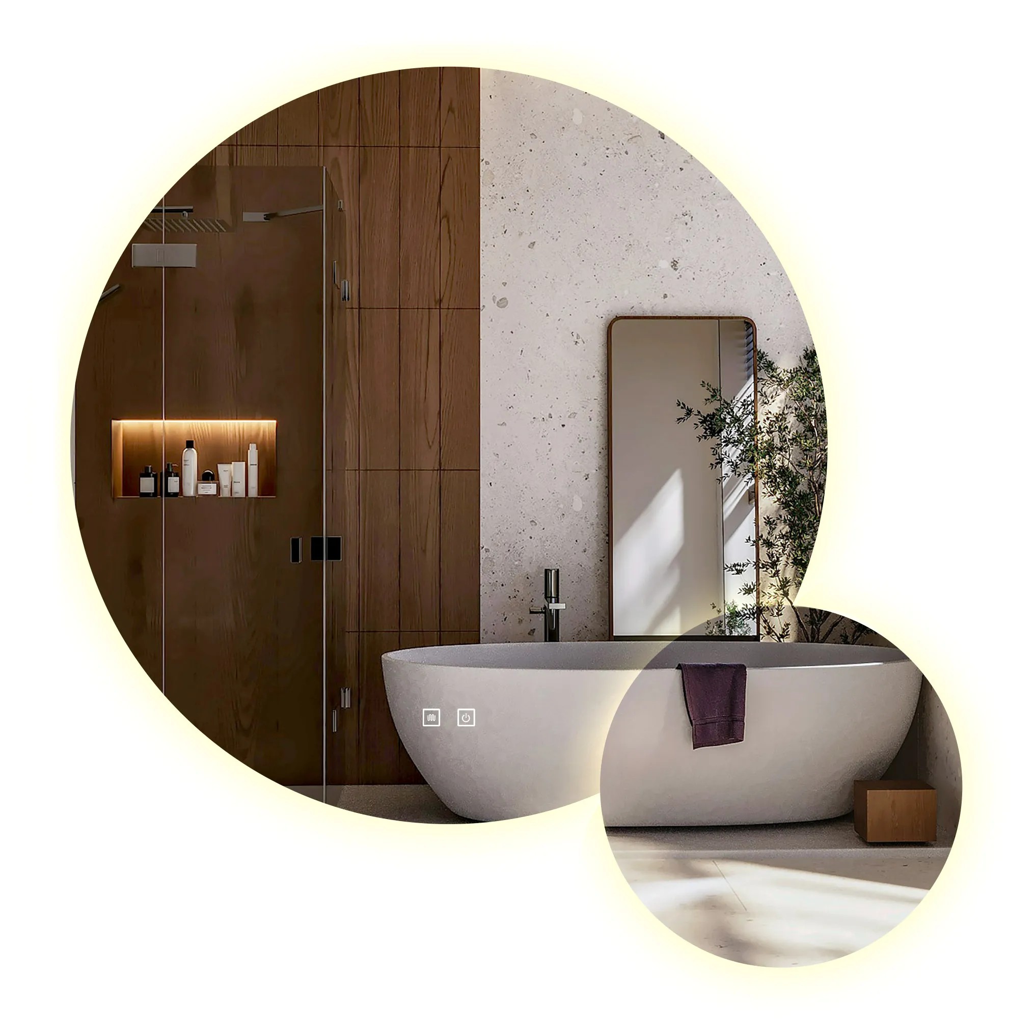 REA spegel R-8040 40cm LED Transparent 2x80x80cm