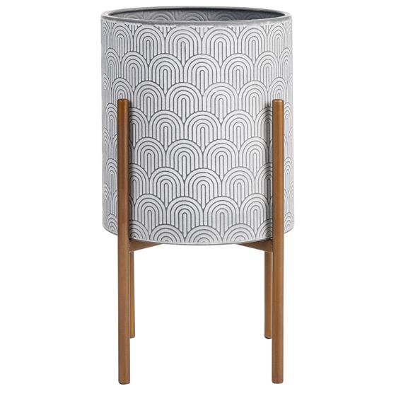 Upphöjd växtkruka AUBRIETA 31 cm Metall Ljusgrå