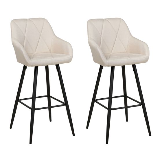 Set med 2 barstolar DARIEN Ljusbeige