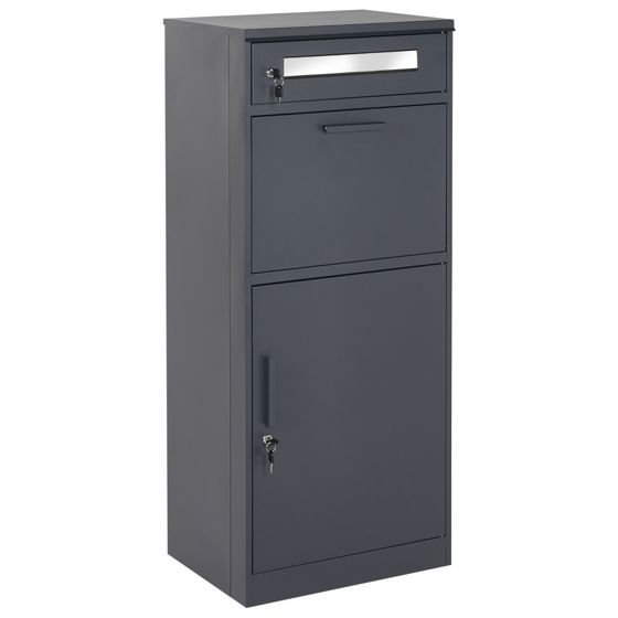 Paket- och brevlåda CISTERNINO 53 cm 39 cm Metall Grafitgrå