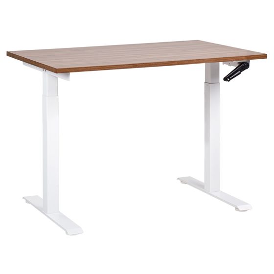 Manuellt höj- och sänkbart skrivbord DESTINES 120 cm 72 cm Brun/ Vit