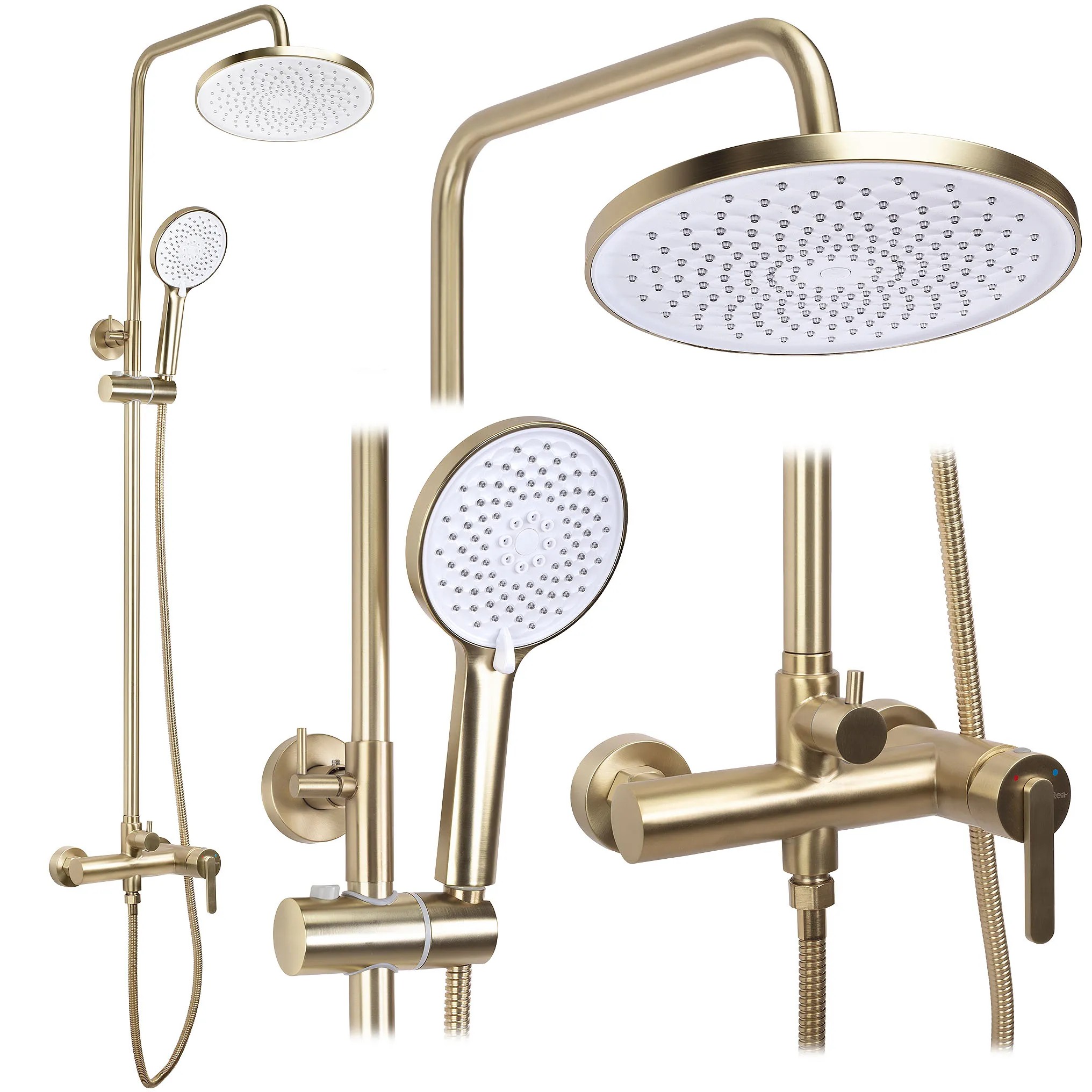 REA Duschset Ontario Borstat Guld, 21x16x124cm
