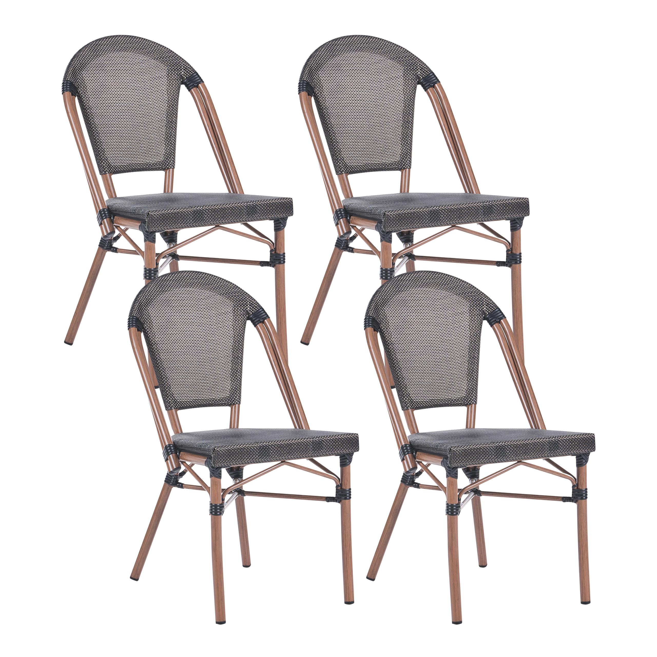 Set med 4 trädgårdsstolar RIFREDDO Konstrotting Grå