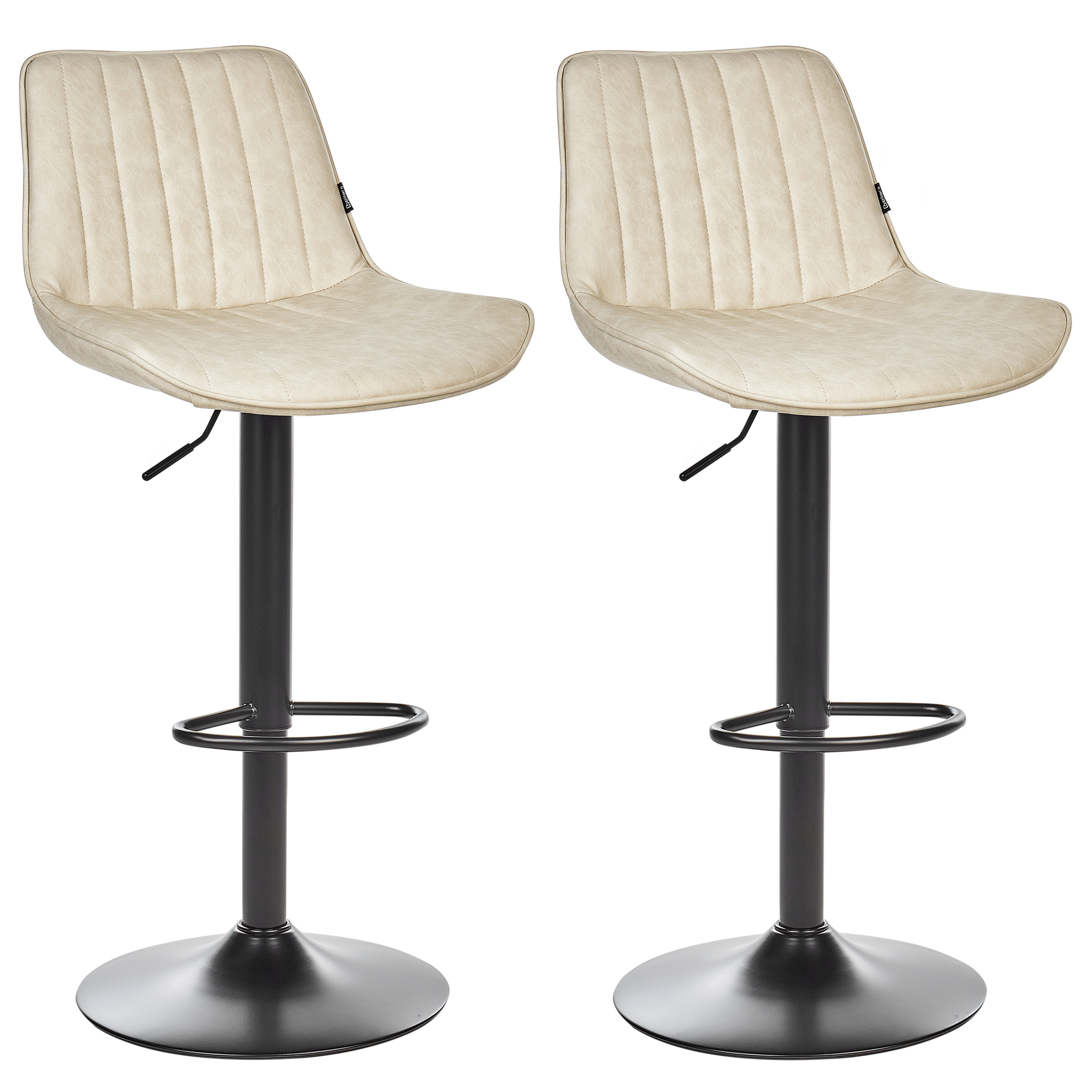 Set med 2 barstolar DUBROVNIK Vridbar Konstläder Ljusbeige