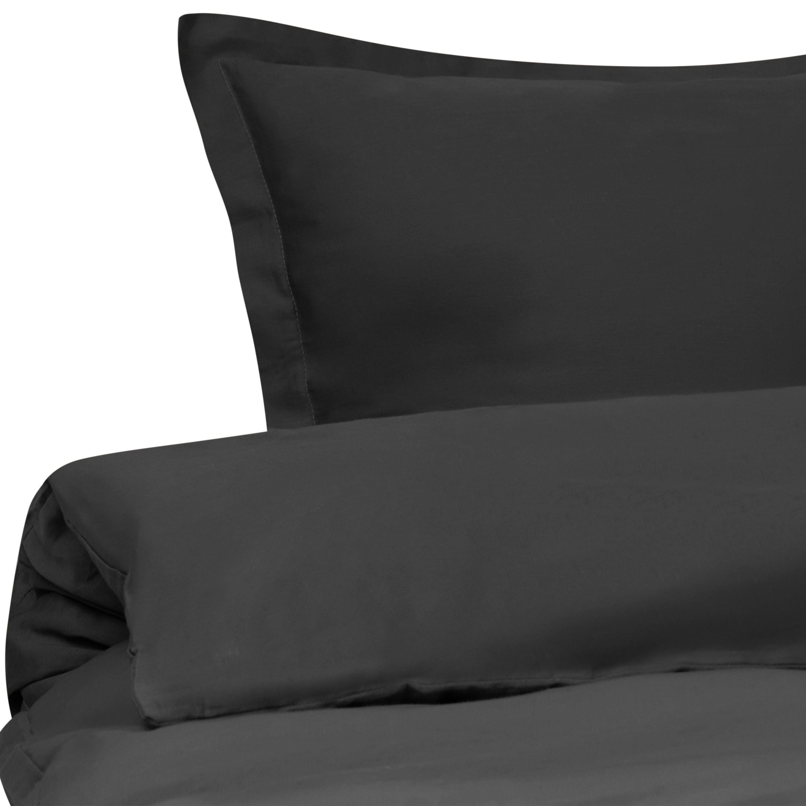Påslakanset PARKROSE 150 x 200 cm Bomullssatin Svart