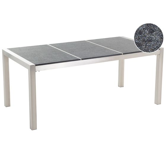 Trädgårdsmatbord GROSSETO 180 cm 90 cm Granit Flammad Grafitgrå