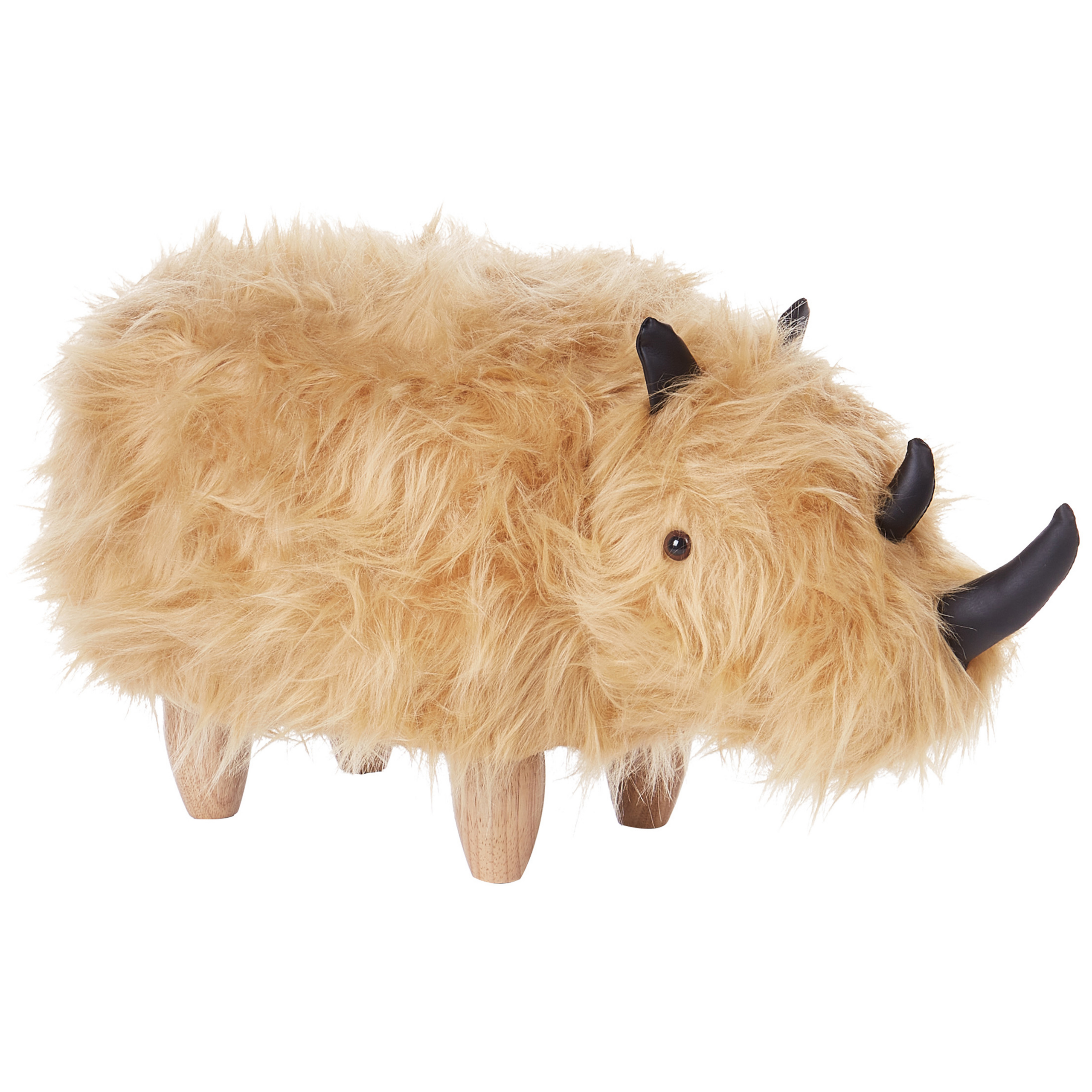Djurpuff WOOLLY Noshörning Fuskpäls Beige