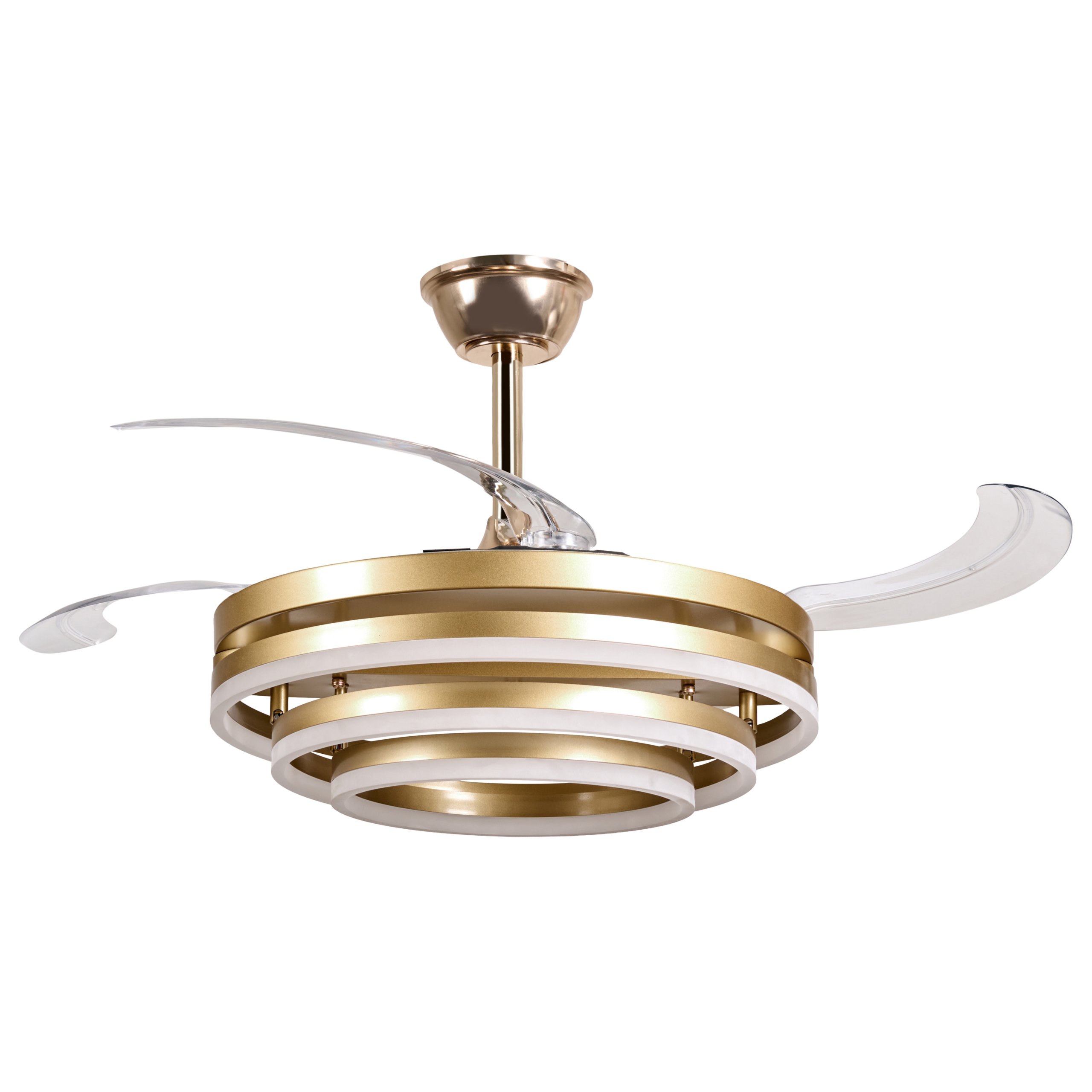 Takfläkt med lampa AUCILLA med fjärrkontroll LED Guld