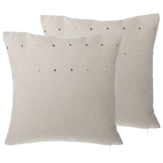 Set med 2 prydnadskuddar GAURA 45 x 45 cm Ljusbeige Monokromt