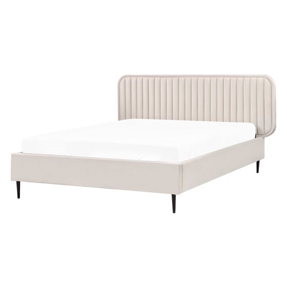 Säng med lamellram Sammet BRIN 140 x 200 cm Beige