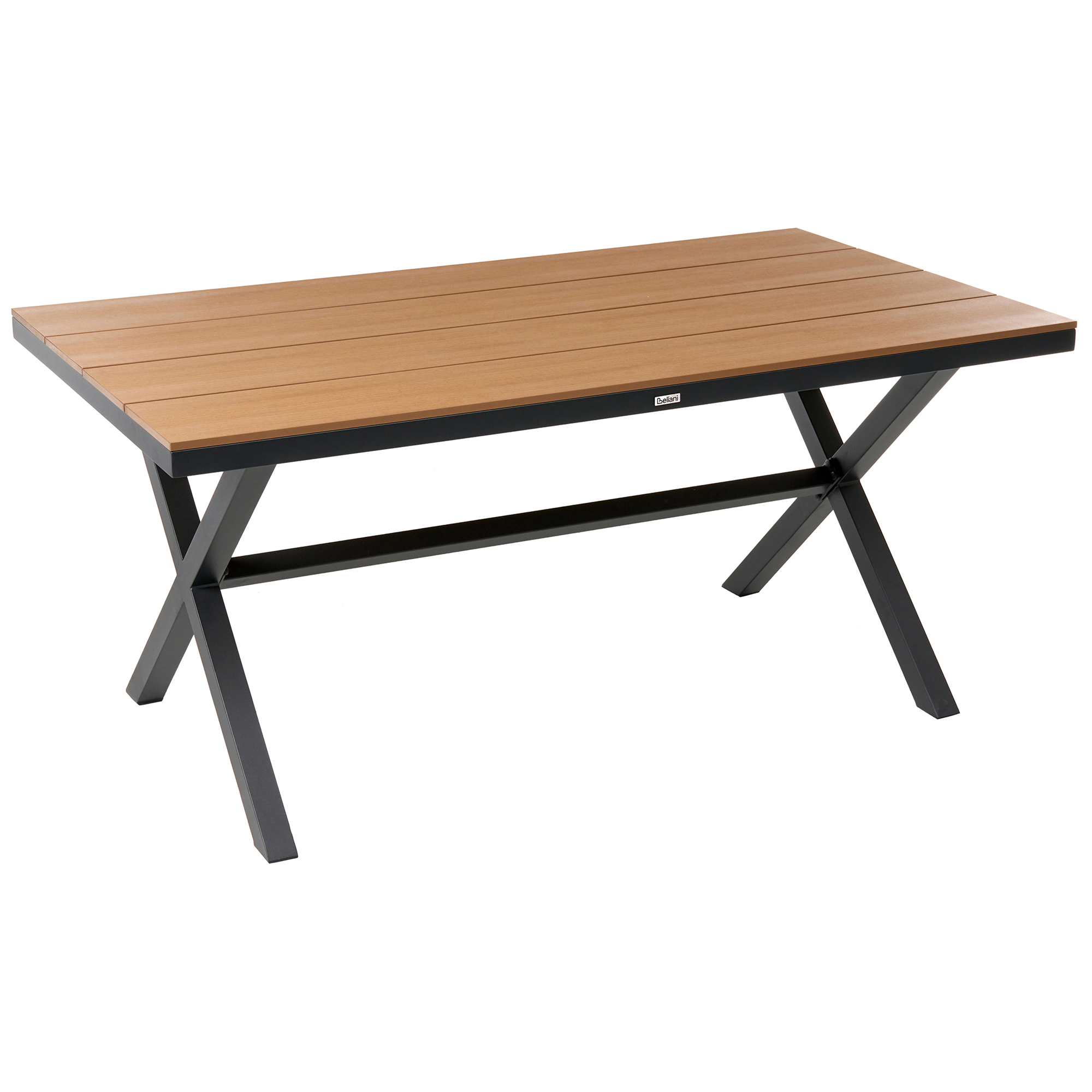 Trädgårdsmatbord TIANO 160 cm 90 cm Metall Svart