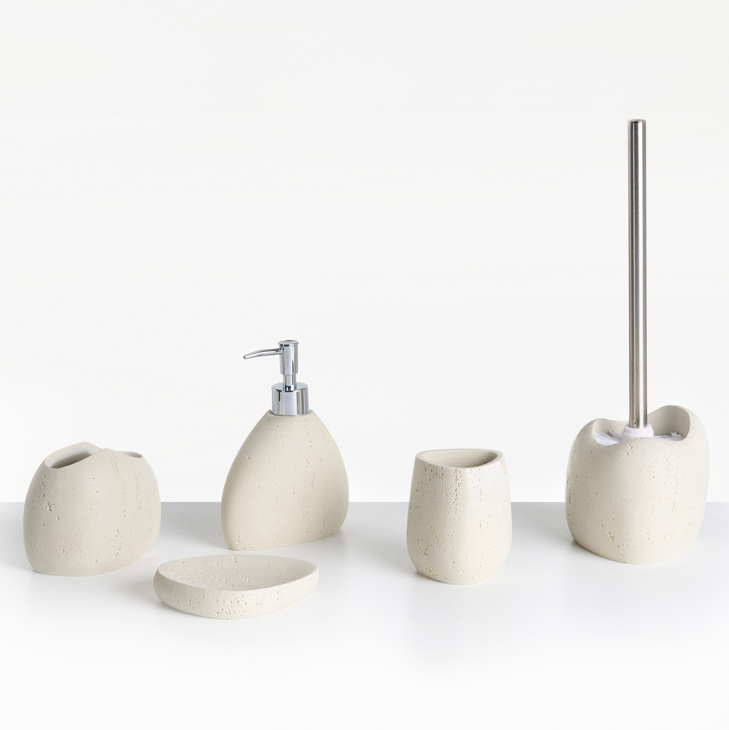 Set med badrumstillbehör i 5 delar COATA Ljusbeige