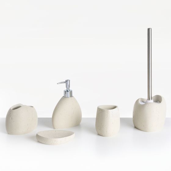 Set med badrumstillbehör i 5 delar COATA Ljusbeige
