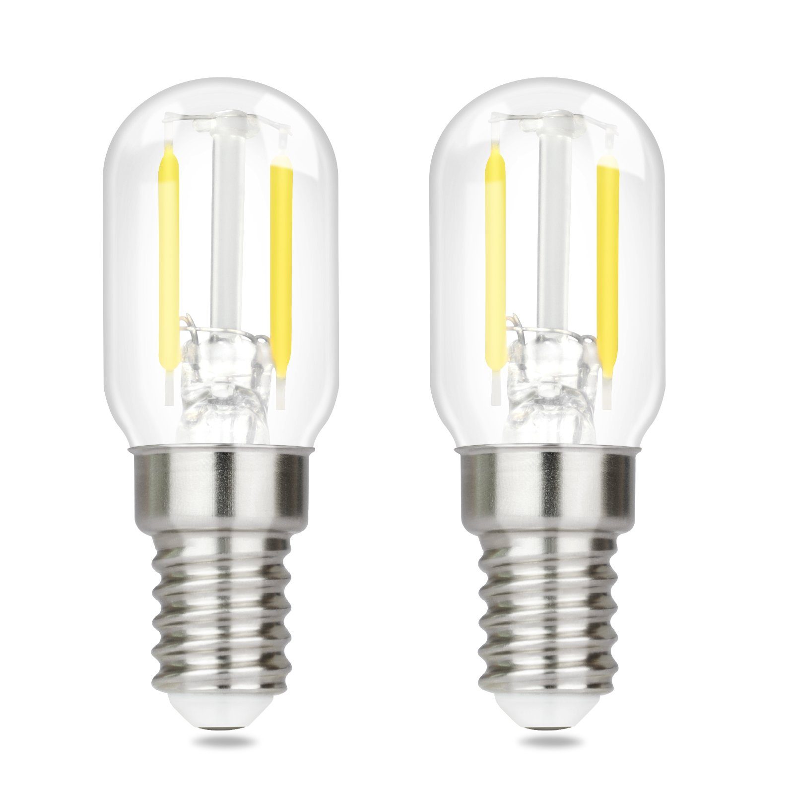 NETTLIFE LED-lampor E14 LED-lampor Vintage-lampor T22 2W E14, 2 st, Kallvit, 6000K
