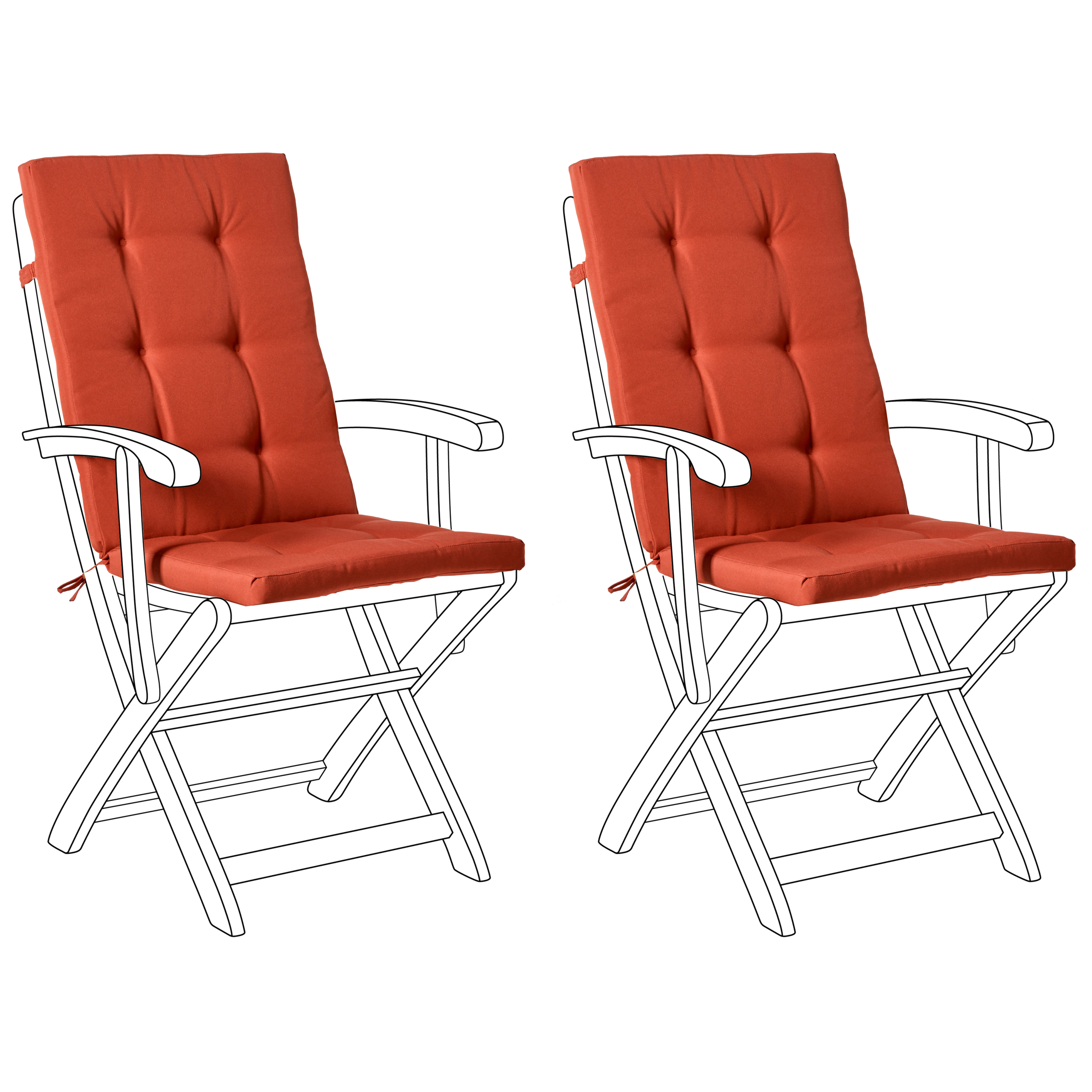 Set med 2 rygg-/sittdynor MAUI PREMIUM Röd