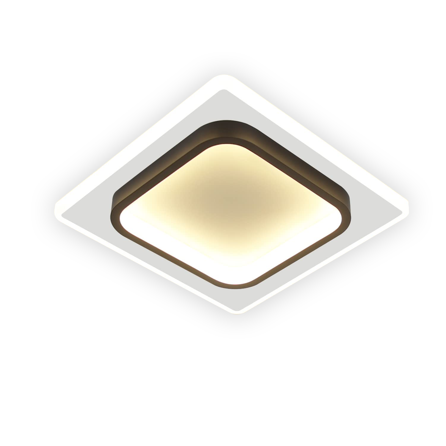 NETTLIFE LED - taklampa för hallen, taklampa, varmvit, 16 W, modern sovrumslampa, svart
