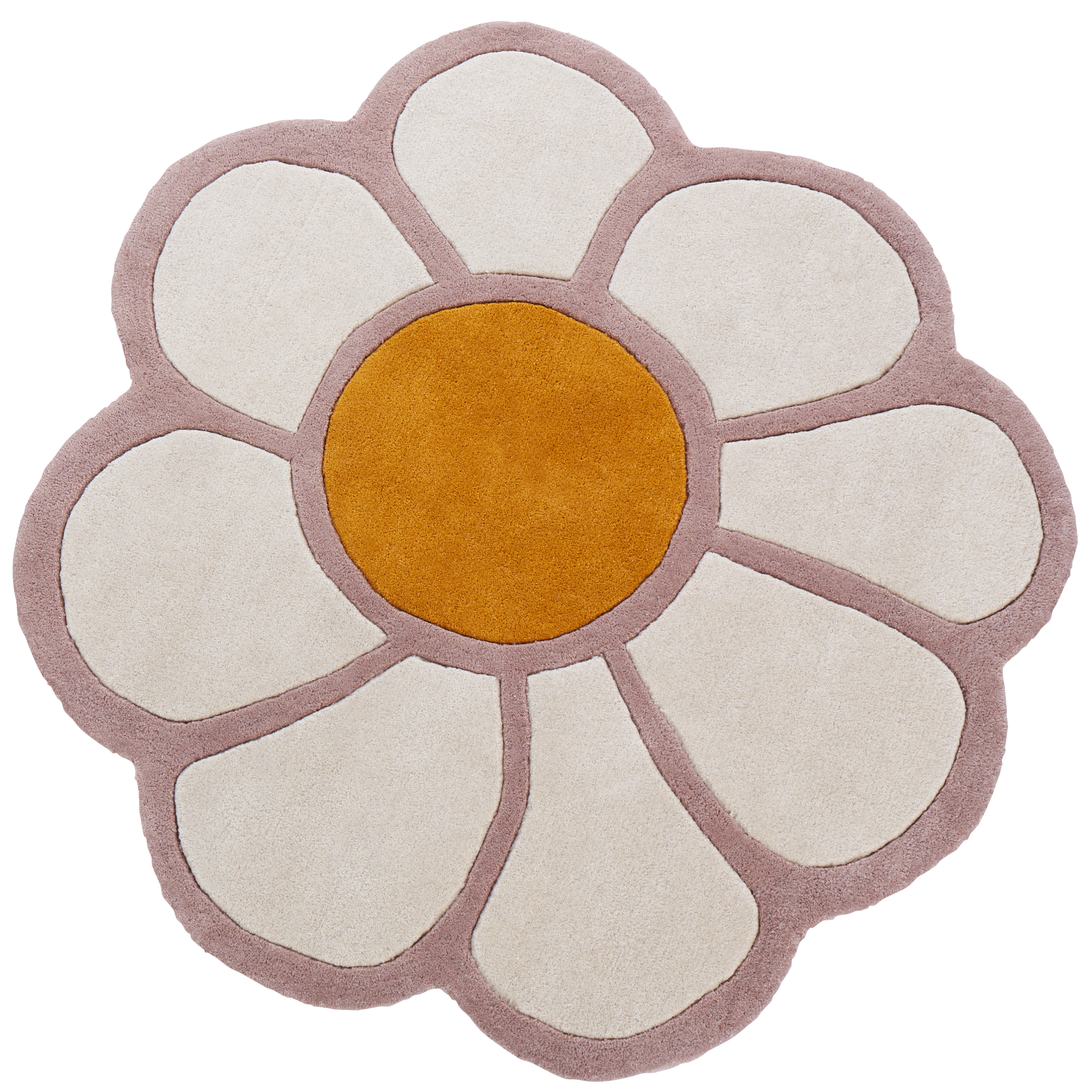 Barnmatta THUMBELINA Off-White ø 120 cm Ull