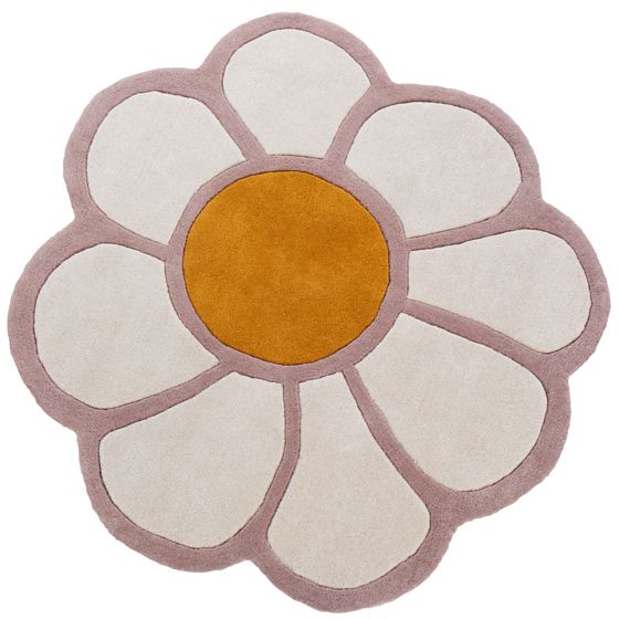 Barnmatta THUMBELINA Off-White ø 120 cm Ull