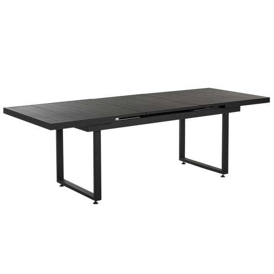 Utdragbart trädgårdsmatbord VALCANETTO 180/240 cm 90 cm Metall Svart
