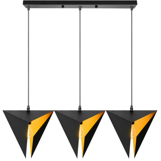 TOOLIGHT hängande taklampa APP254-3CP Svart 23x50x25cm
