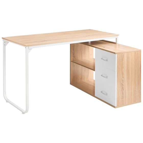 Hörnskrivbord SOGNE 140 cm 100 cm Ljusbrun