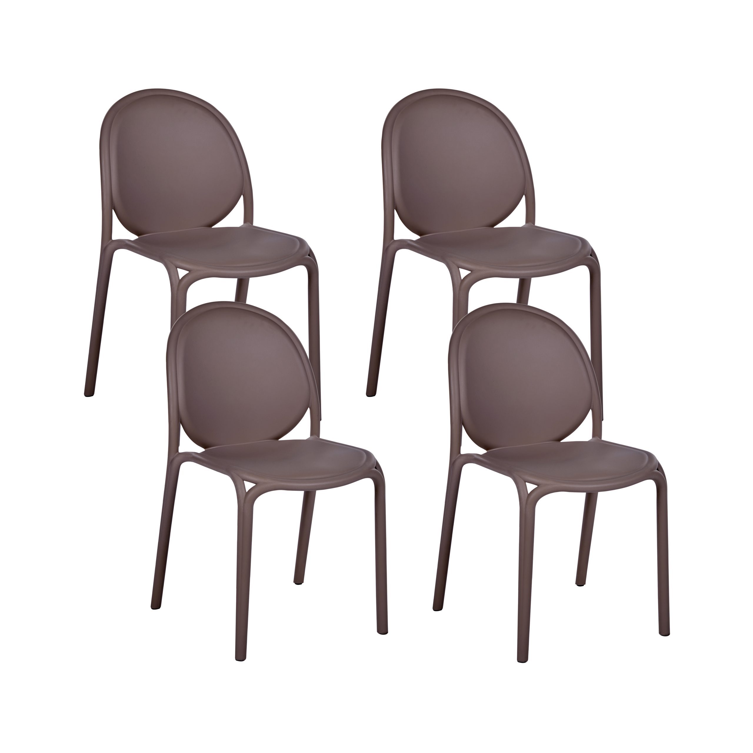 Set med 4 trädgårdsstolar BRUGNELLO Brun