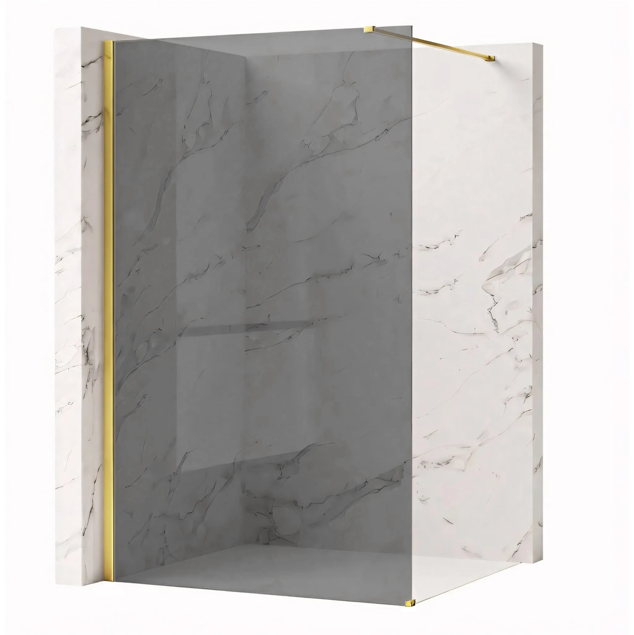 REA Duschvägg Flexi Grey 90 Guld, 120x90x195cm