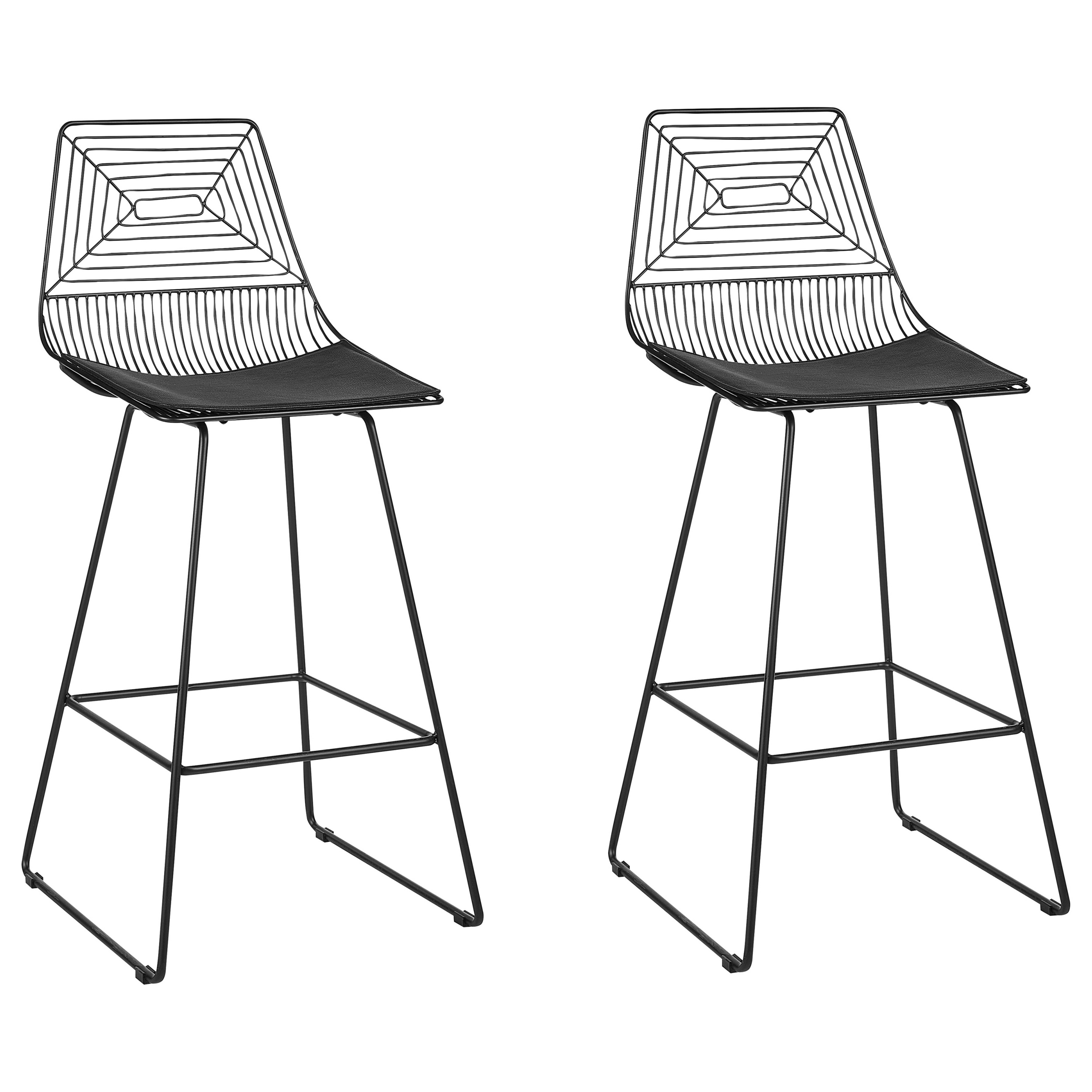 Set med 2 barstolar BISBEE Metall Svart
