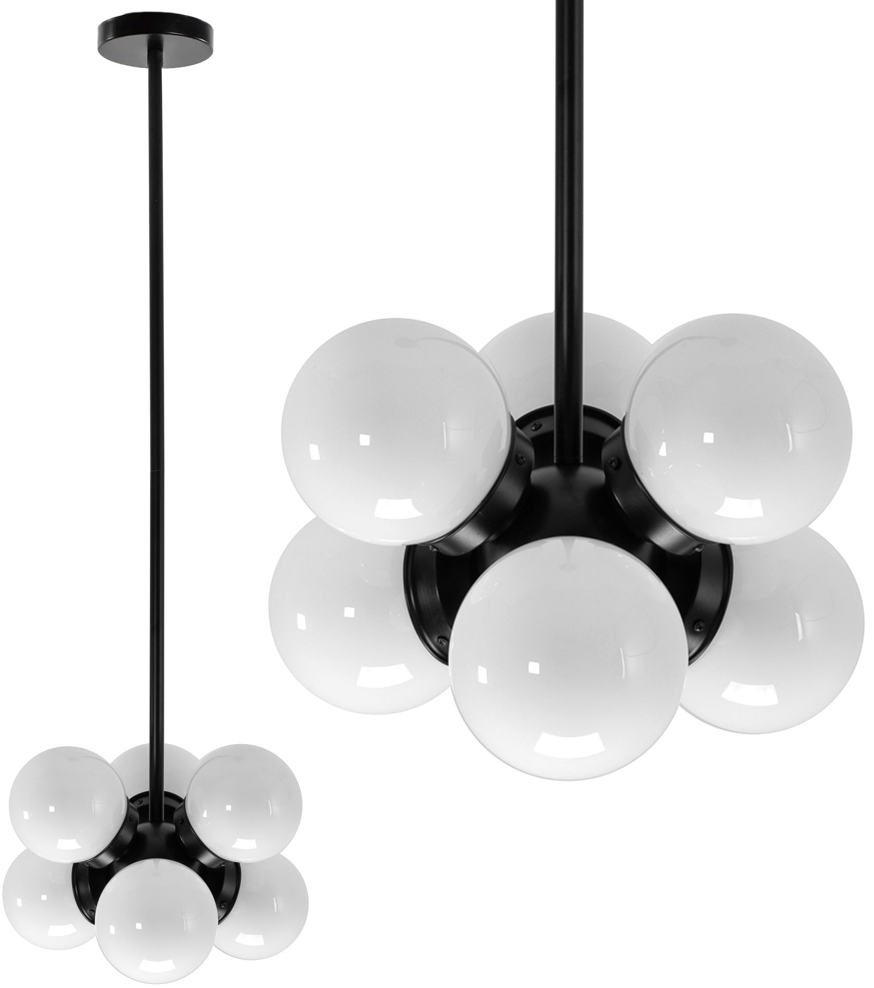 TOOLIGHT hängande taklampa APP904-6CP LOFT Svart 35x35x132cm