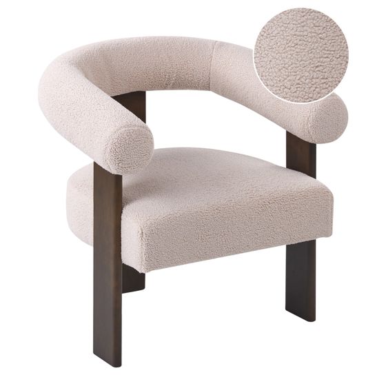 Fåtölj ILBRO Bouclé Mörkbrun/ Beige