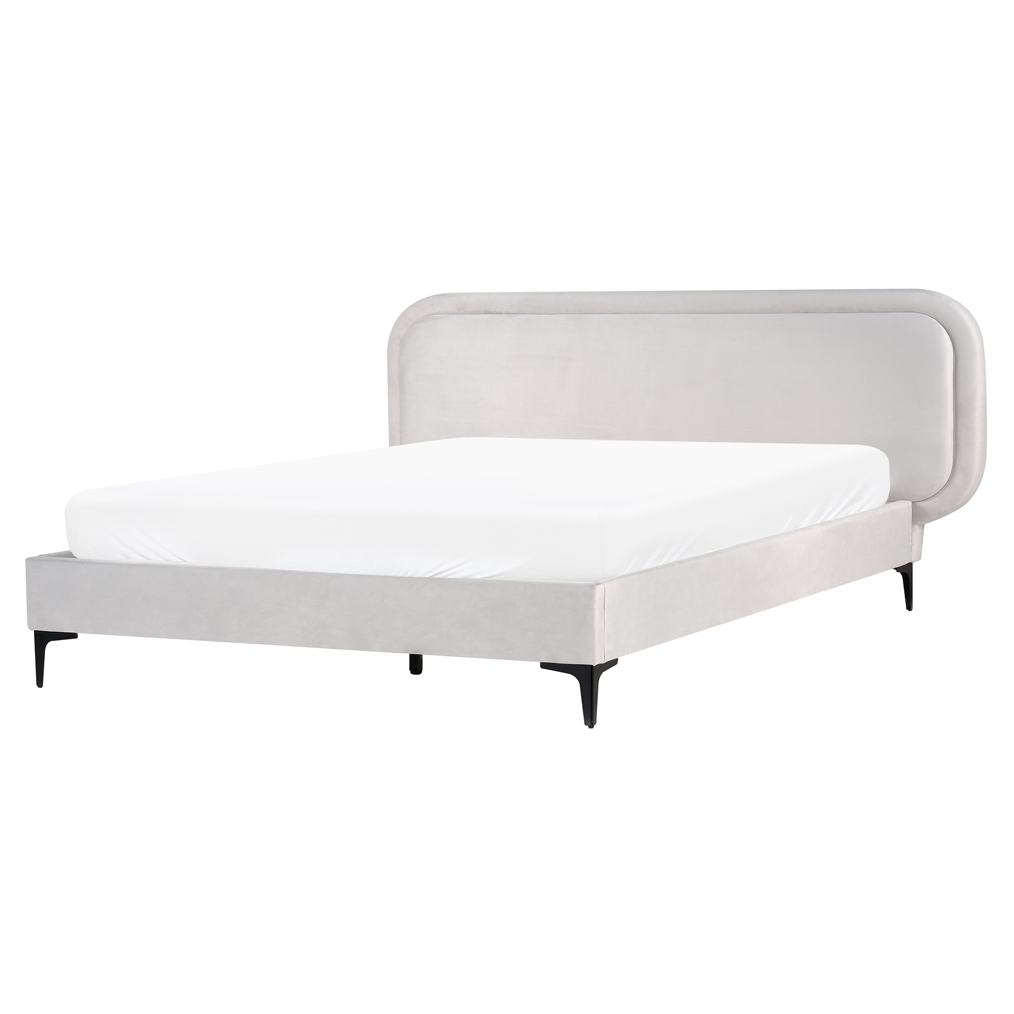 Säng med lamellram Sammet SUZETTE 160 x 200 cm Ljusgrå