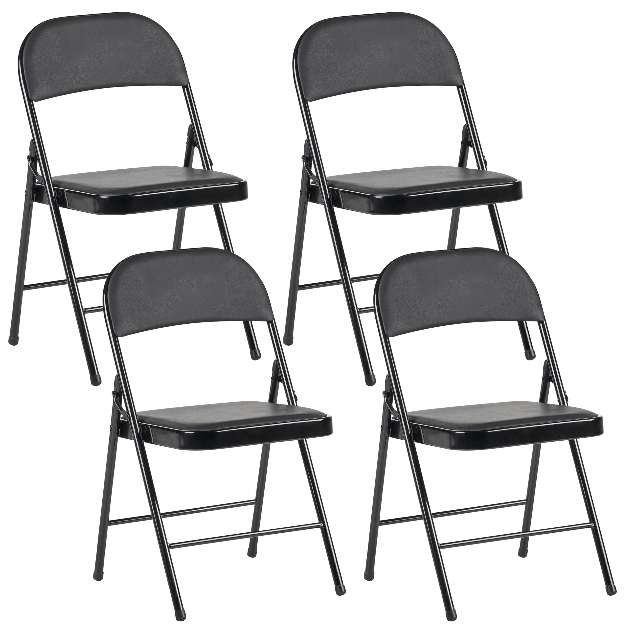 Set med 4 hopfällbara stolar SHASTA Metall Svart