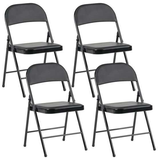 Set med 4 hopfällbara stolar SHASTA Metall Svart