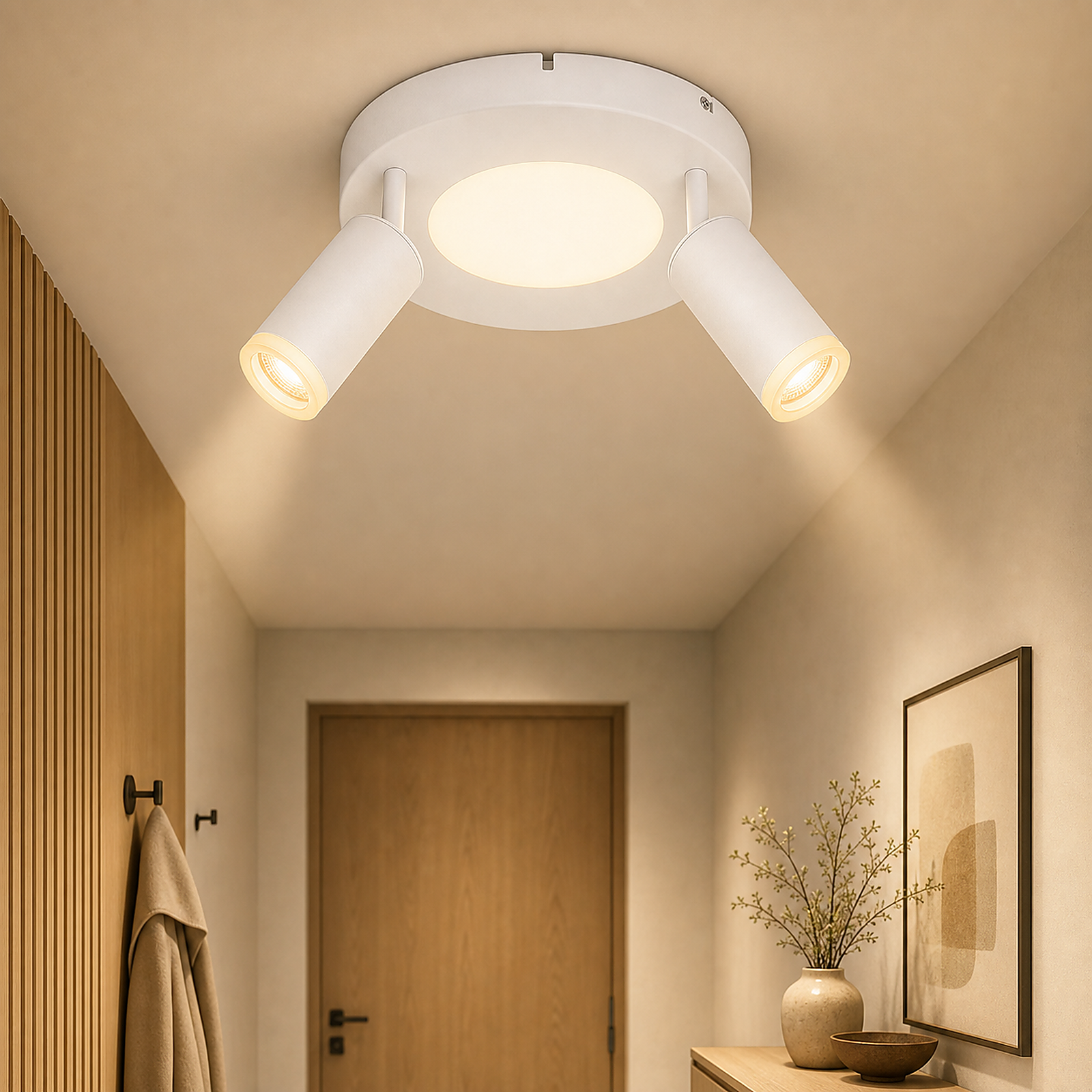 NETTLIFE Takspotlight 2 lampor GU10 20W för sovrum 3000k Roterande 350° metallsnurr