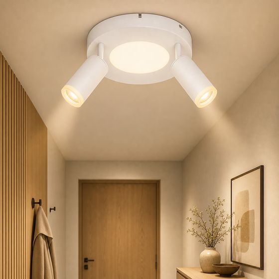 NETTLIFE Takspotlight 2 lampor GU10 20W för sovrum 3000k Roterande 350° metallsnurr