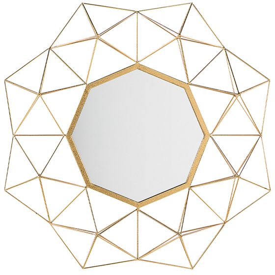 Väggspegel GAILLAC 80 cm 80 cm Metall Guld