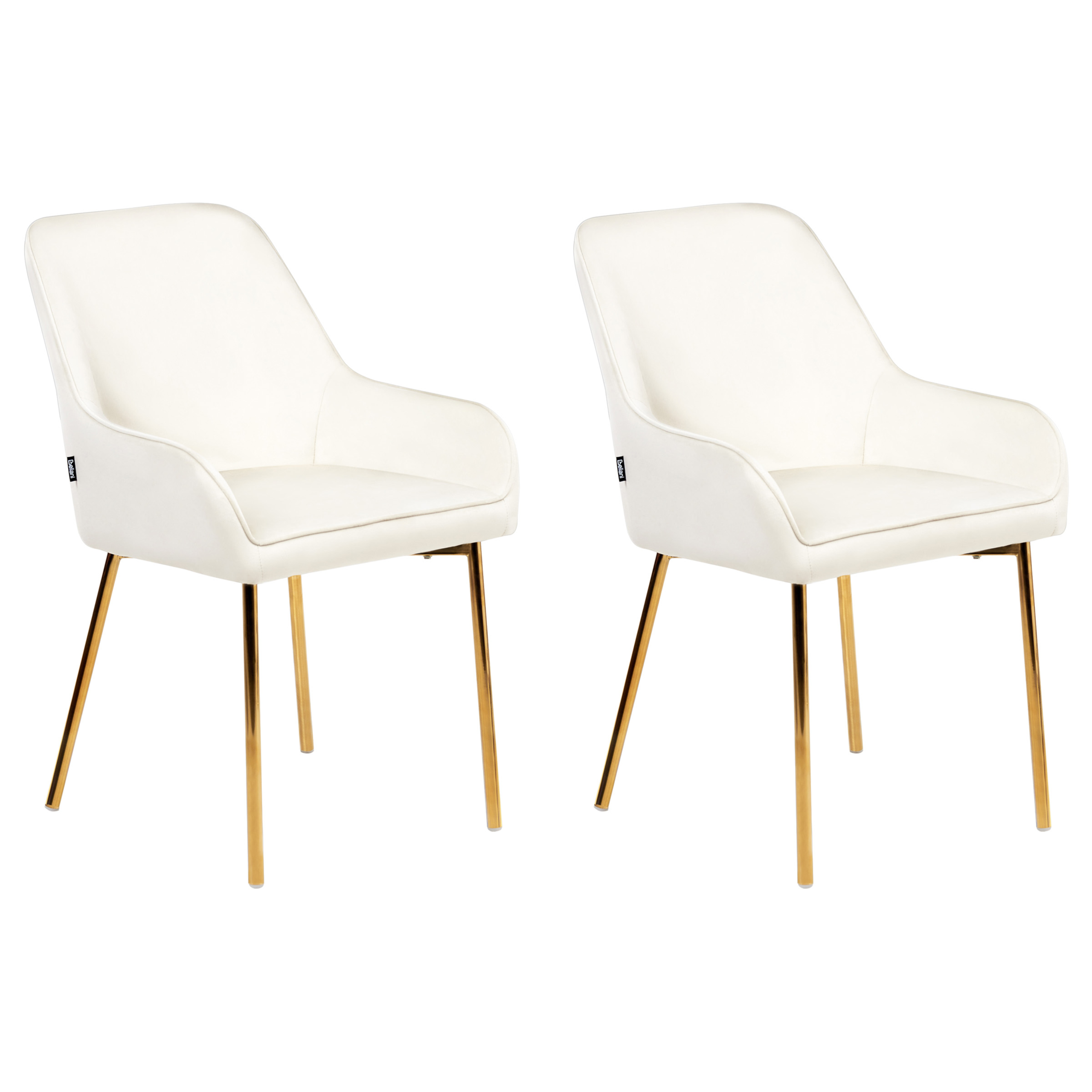 Set med 2 matstolar LOVERNA Sammet Off-White