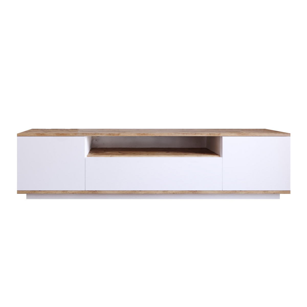 Norda Design Modern TV-bänk, 180 cm | 100 % melaminbelagd, dörrar med trycköppning | Skandinavisk design