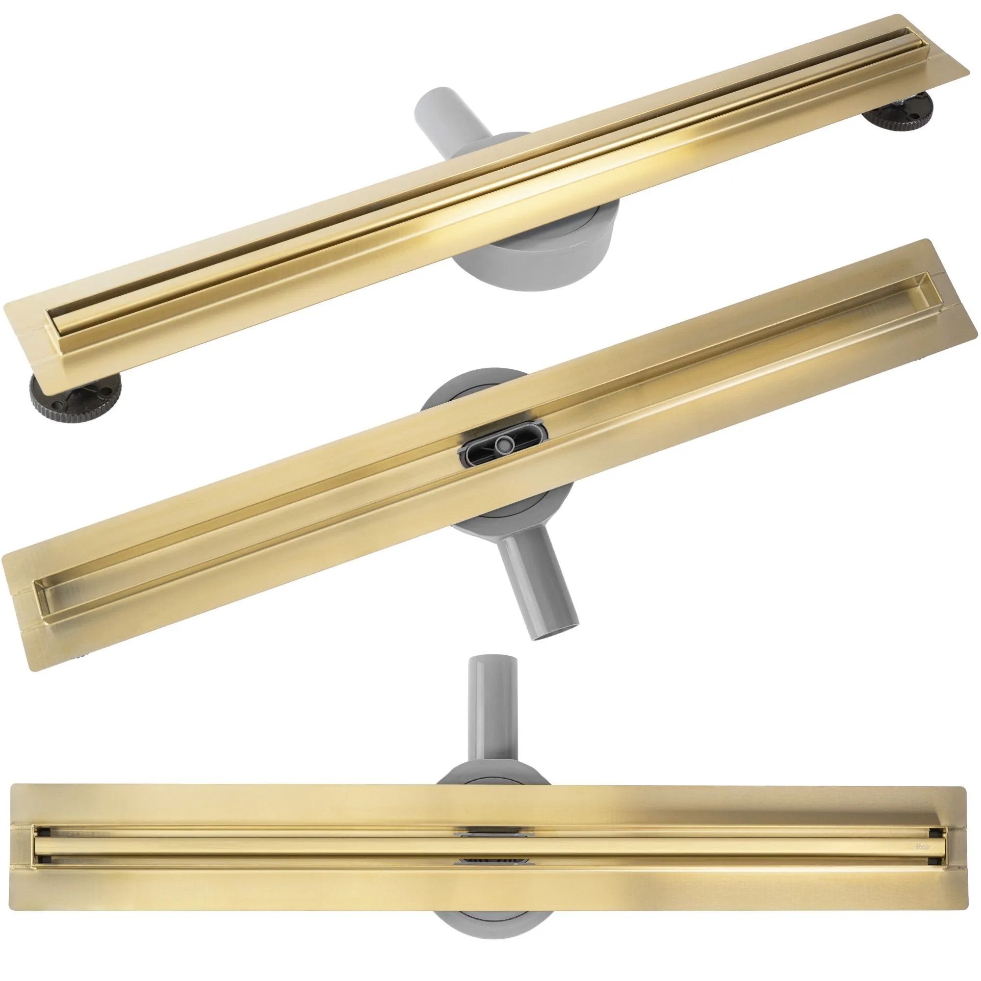 REA Linjeavlopp NEOX SLIM PRO 700 Borstat Guld, 74x9x6,5cm