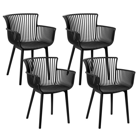 Set med 4 trädgårdsstolar PESARO Svart