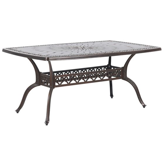 Trädgårdsmatbord LIZZANO 165 cm 102 cm Metall Mörkbrun
