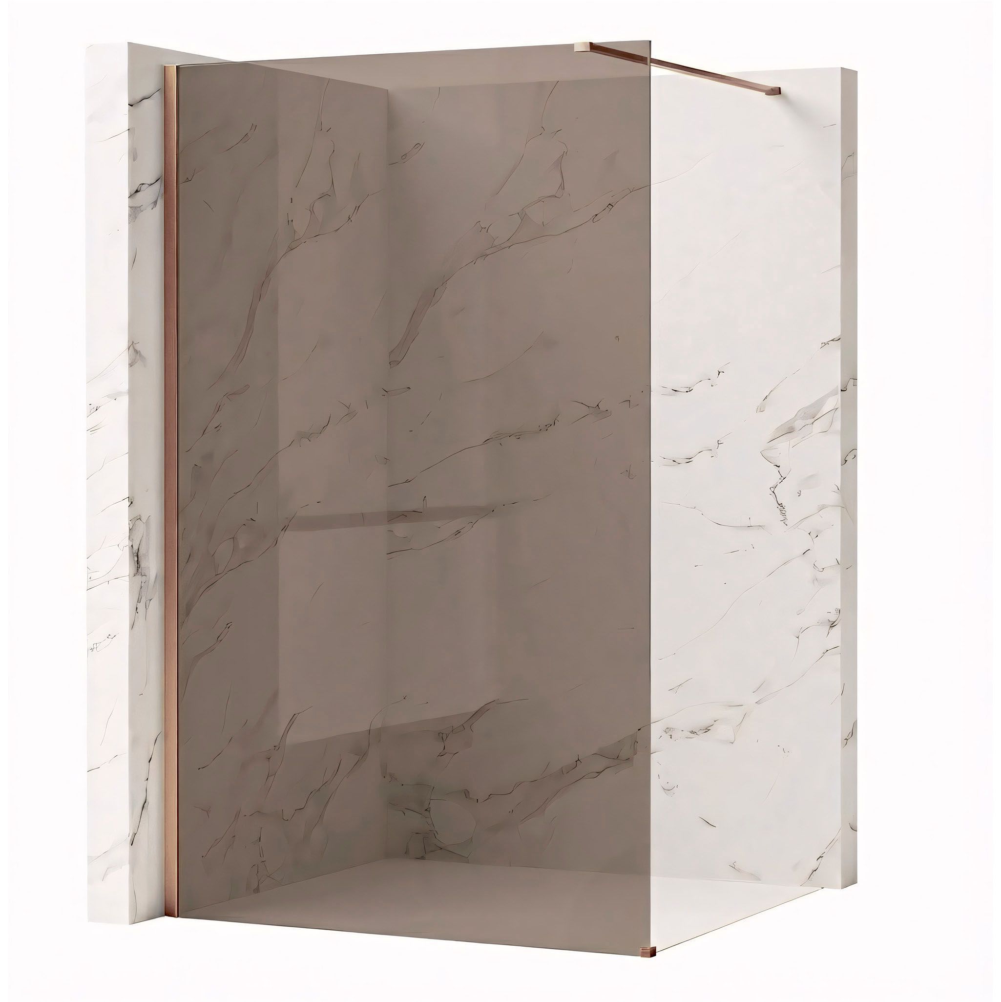 REA Duschvägg Flexi Brown 100 Borstad Koppar, 120x100x195cm