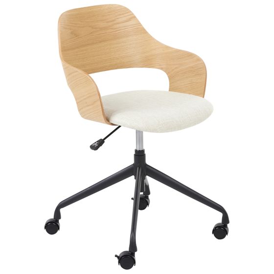 Skrivbordsstol NOVATO Konstlinne Ljusbeige