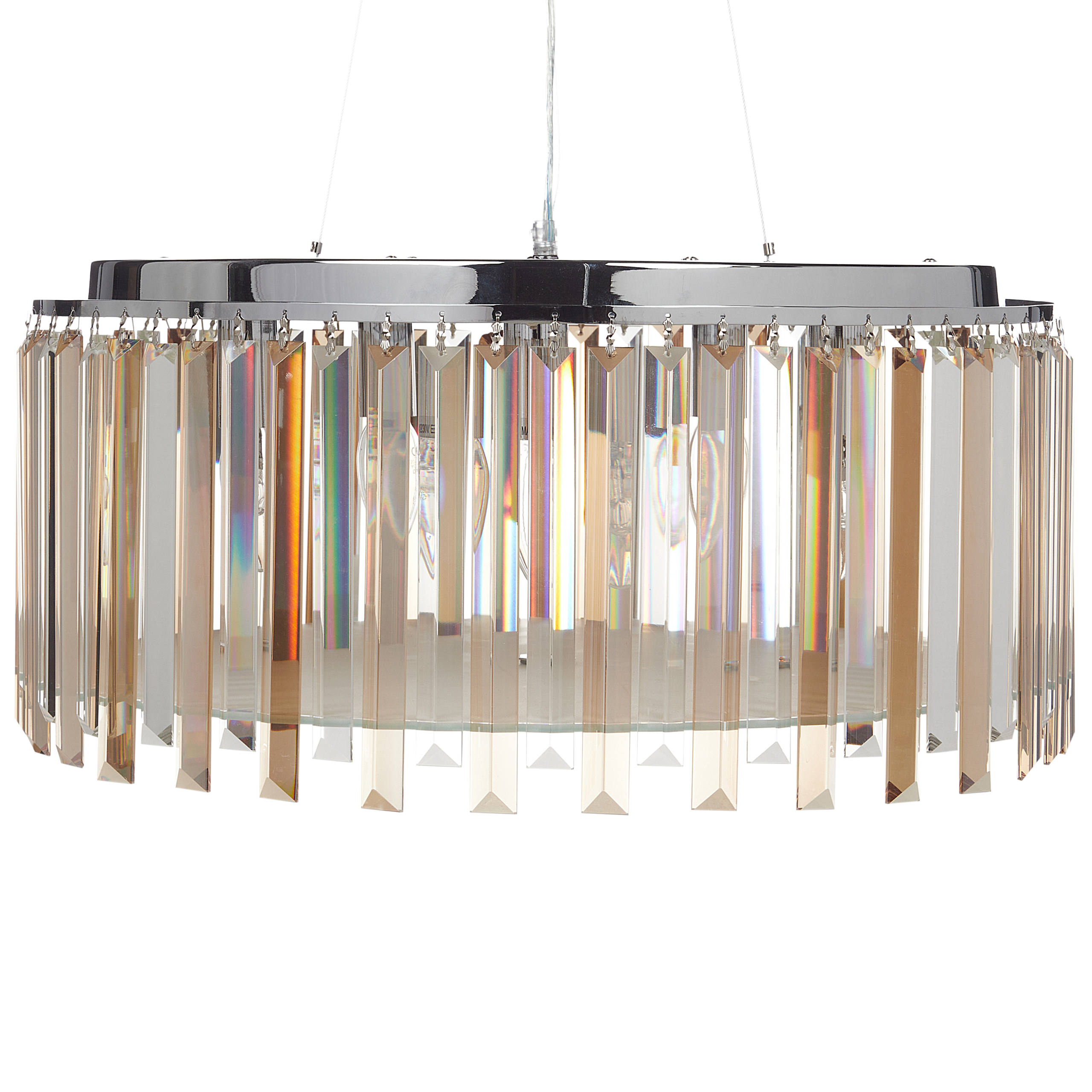 Ljuskrona LAMEIRA Glas Silver