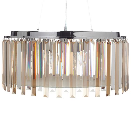 Ljuskrona LAMEIRA Glas Silver