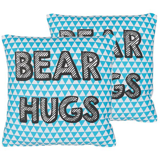 Set med 2 prydnadskuddar RADZKOT 40 x 40 cm Bomull Blå