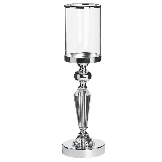 Ljusstake BONAO 42 cm Glas Silver
