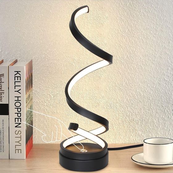 NETTLIFE Touch Nattlampa, Dimbar, LED Bordlampa, 12W, Modern, 1.6M, Svart, Design